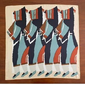 Rare Inuit Scarf Artist Josephee Kakee Art 100% Silk Hand Rolled
